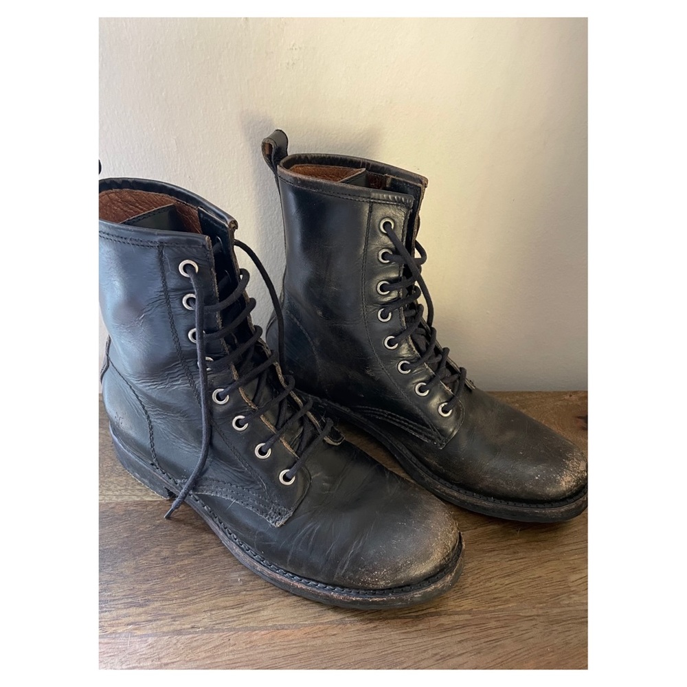Distressed Frye Veronica Combat Boots
